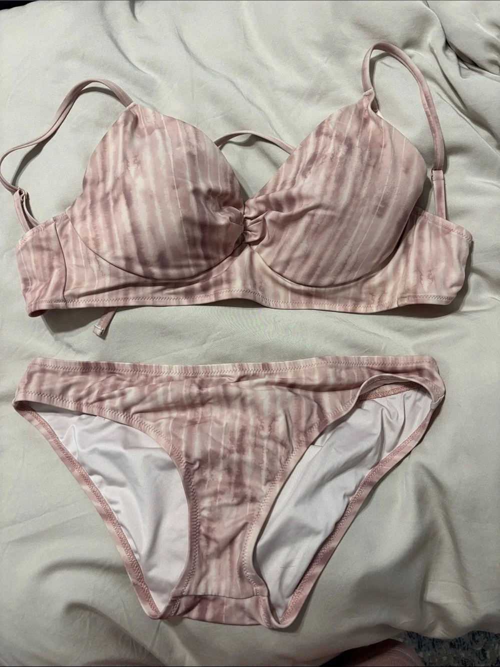 Shade & Shore Pink Tie-Dye Push-Up Bikini Set